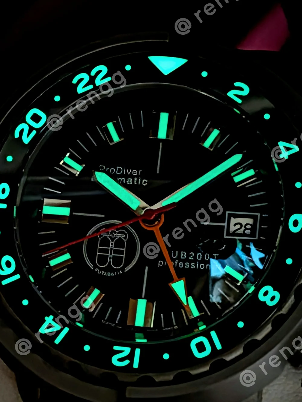 47mm Titanium GMT Tuna Seiko ProDiver Automatic Black Men's Mod Watch Sapphire